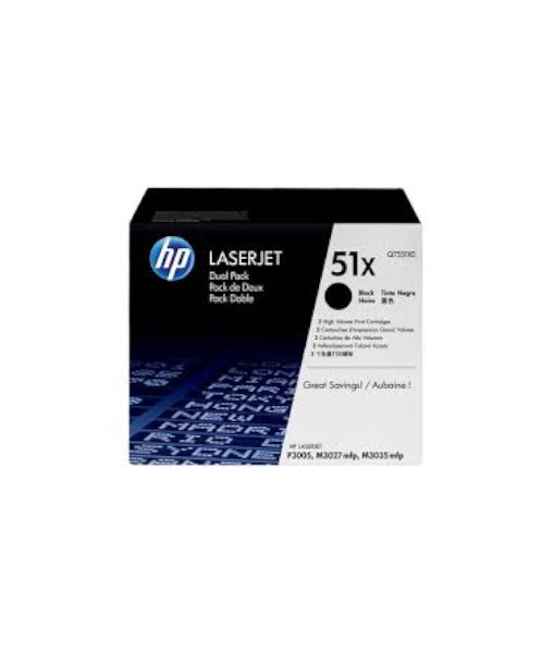 HP Q7551XD (51X) toner black high yield x 2