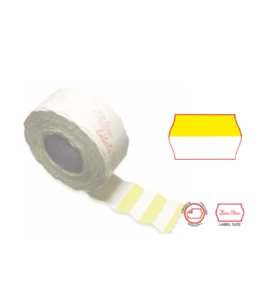 Pre Print labels 2616 1 col removable 1 yellow white