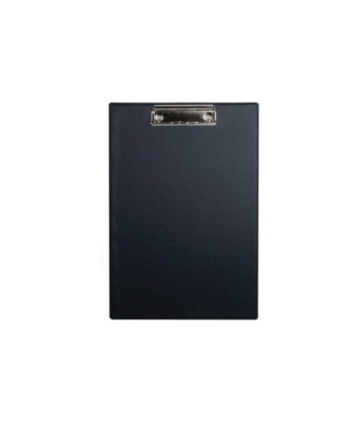 CLIP BOARD SINGLE LEAF BLACK PVC
