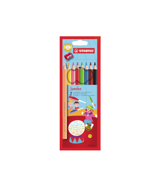 PENCIL COLOURS JUMBO 1877 WALLET x8 STABILO