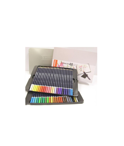 PENCIL COLOURS x48 SCHWAN ART METAL BOX STABILO