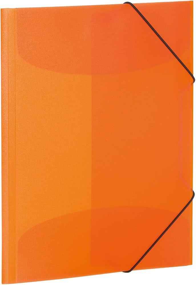 Spree A4 Elasticated Document Folder, Orange, 400 Micron, Model 75601 (392610)