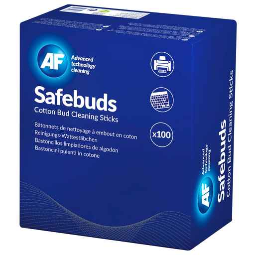 AF Safebuds Long Wooden Cotton Cleaning Sticks – 10 × 100 (SBU000)