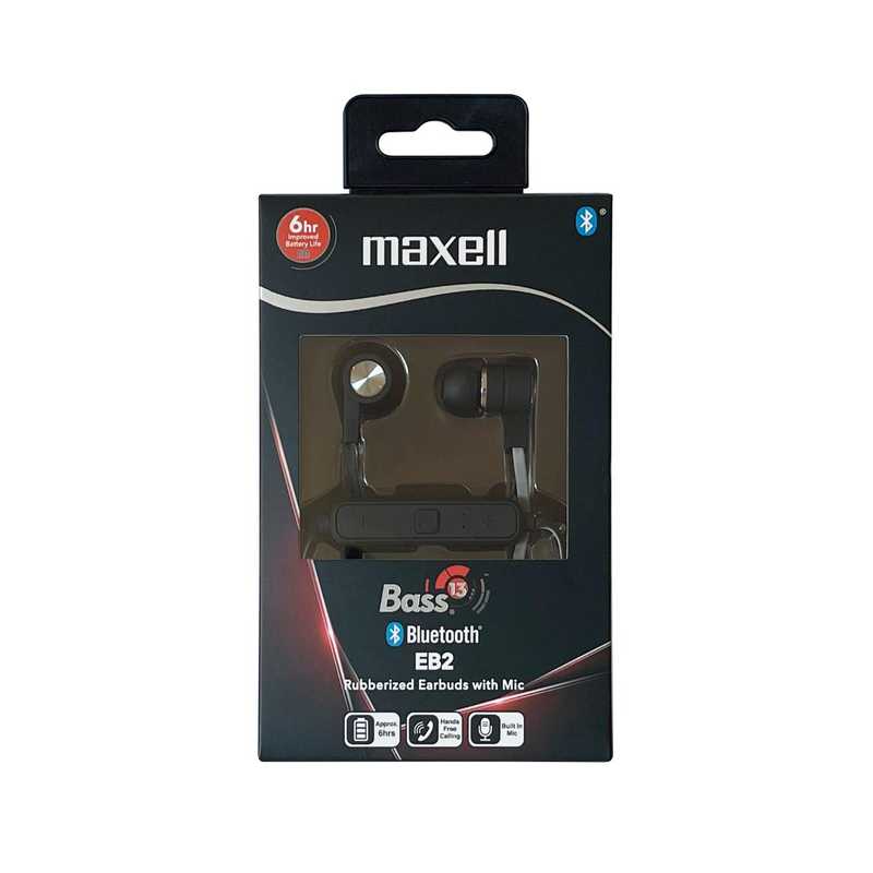 [MA-HP-B13B] Maxell B13-EB2 Bass 13 Bluetooth Earphones – Black (851830)