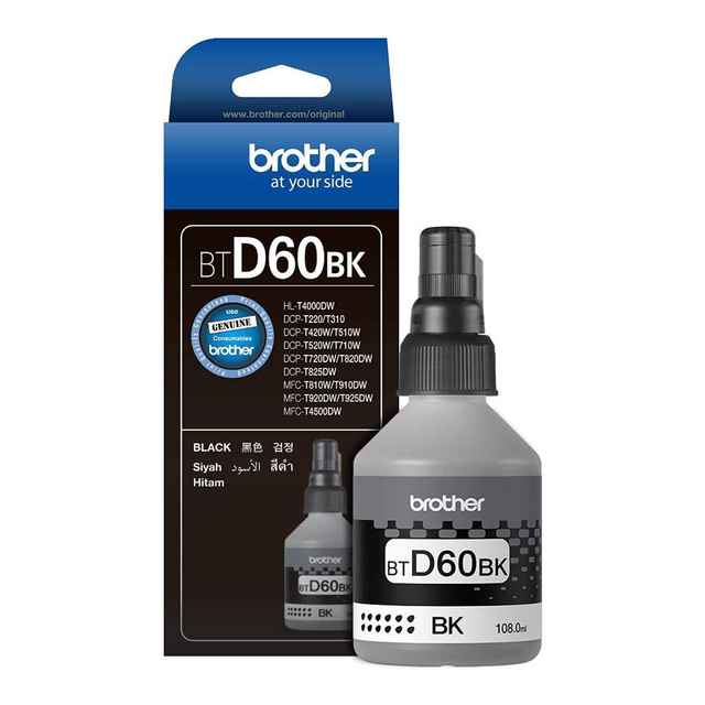 [DE-ICBR-BTD60BK] Brother BT-D60BK Black Ink Bottle – 6,500 Pages (84439990)