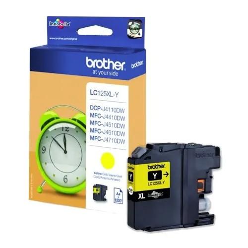 [DE-ICBR-0940] Brother LC-125XLY XL Yellow Ink Cartridge – 1,200 Pages (84439990)