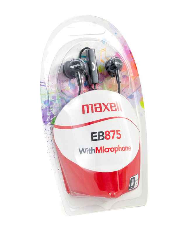 [MA-HP-EB875B] Maxell EB875 Earbuds with Microphone – Black (851830)