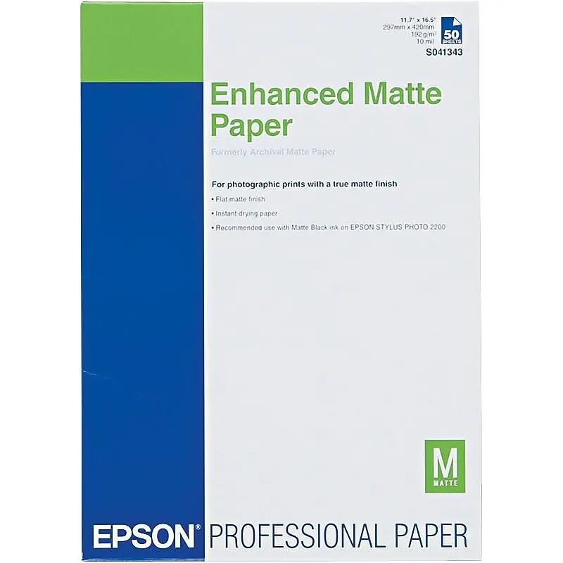 Epson Enhanced Matte Paper – A4, 250 Sheets [S041603]
