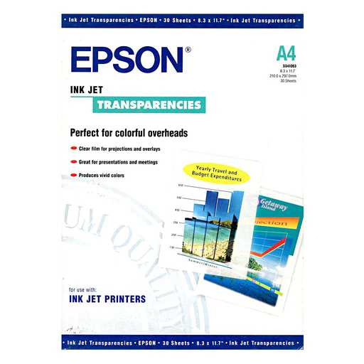 Epson Inkjet Transparency Film – A4, 30 Sheets [S041063]