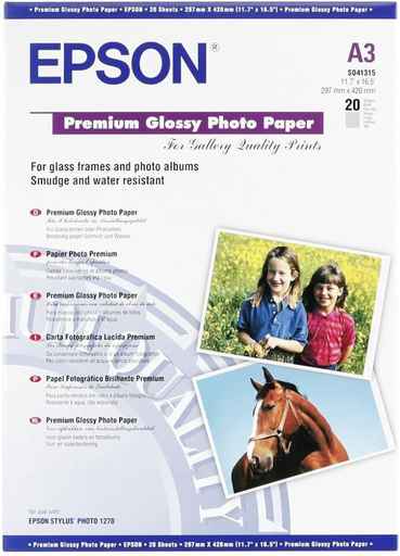Epson Premium Glossy Photo Paper – A3, 20 Sheets [S041315]