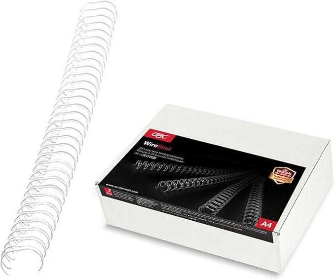 GBC WireBind™ 21-Loop Binding Wires A4 6mm White Pack of 100 (IB165085)