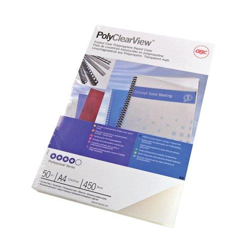 [ACR-BMC-387159] GBC PolyClearView™ Binding Covers A4 450 Micron Frosted Pack of 50 (IB387159)