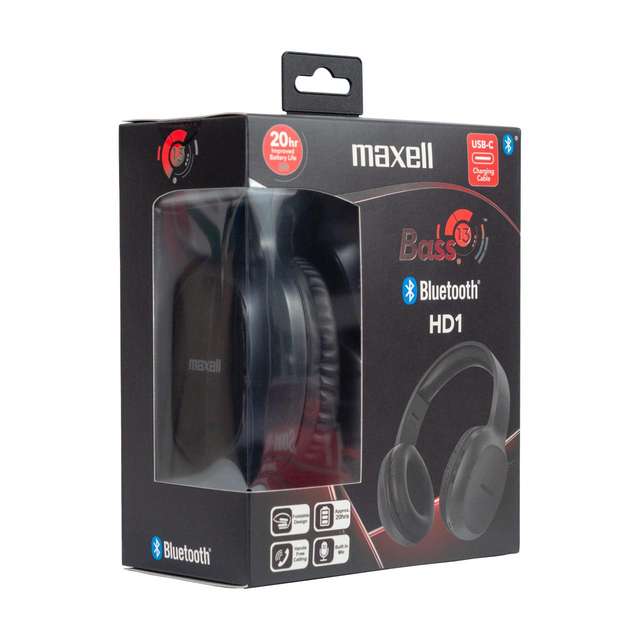 [MA-HP-BASSBK] Maxell B13-HD1 Bass 13 Bluetooth Headphones – Black (851830)