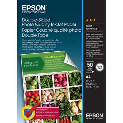 Epson Double-Sided Photo Quality Inkjet Paper – A4, 50 Sheets, 140gsm [C13S400059]