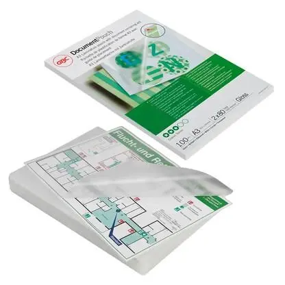GBC Document Gloss Laminating Pouches A3 350 Micron Pack of 100 (3200746)