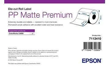 Epson PP Matte Label Premium Die-Cut Roll – 102 × 51mm, 535 Labels [7113410]