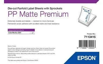 Epson PP Matte Label Premium Die-Cut Roll – 102 × 51mm, 535 Labels [7113410]
