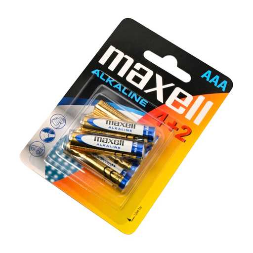 [MA-BA-LR03S] Maxell LR03 (AAA) Alkaline Batteries – 4+2 Promotional Pack (850610)