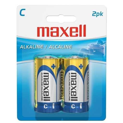 [MA-BA-LR14] Maxell LR14 (C) Alkaline Batteries – Blister Pack of 2 (850610)