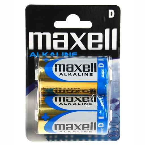 [MA-BA-LR20] Maxell LR20 (D) Alkaline Batteries – Blister Pack of 2 (850610)