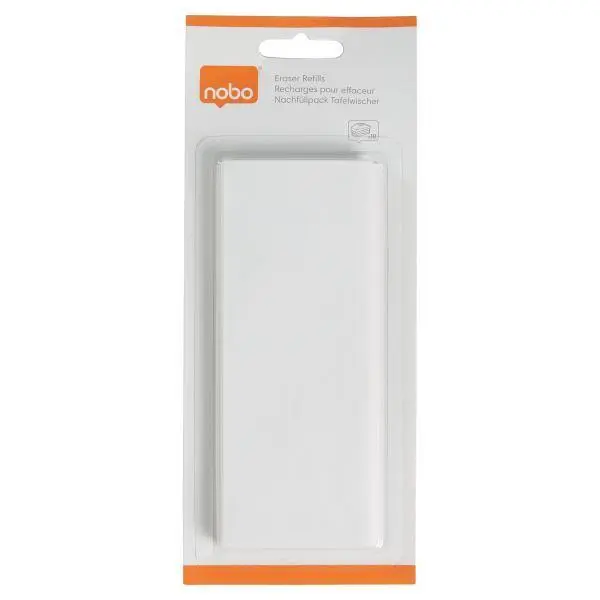 Nobo Microfibre Magnetic Whiteboard Eraser Refill Pads Pack of 2 (1915325)