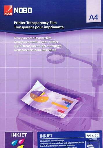 Nobo Inkjet OHP Transparency Film A4 Pack of 50 (33634668)