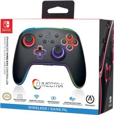 [PA-1522807] PowerA Enhanced Wireless Controller for Nintendo Switch with Lumectra RGB Lighting, Black (1522807-01)