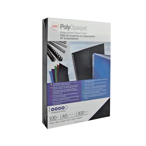 GBC PolyOpaque Binding Covers A4 300 Micron Black Pack of 100 (IB386831)