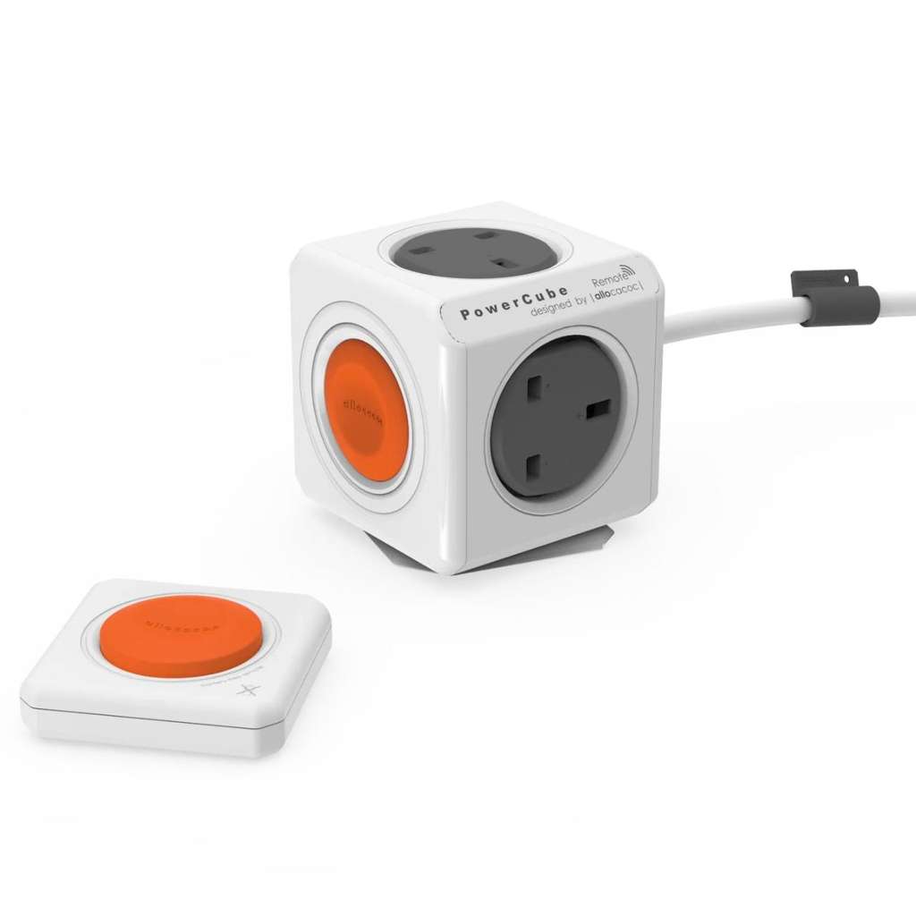 [CC-PCUBE-1532] Allocacoc PowerCube Extended Remote Set UK, 1.5 m Extension Cable, 4 Outlets, Wireless Remote Control (853669)