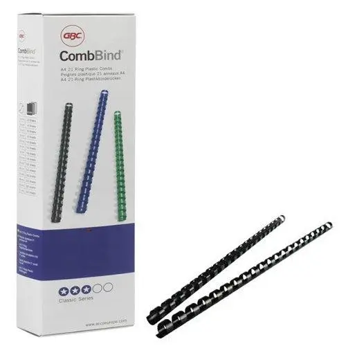 GBC CombBind™ Plastic Binding Combs A4 12mm Black Pack of 100 (4028177)