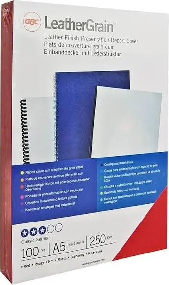 GBC LeatherGrain™ Binding Covers A4 Black 250gsm Pack of 25 (CN040010)