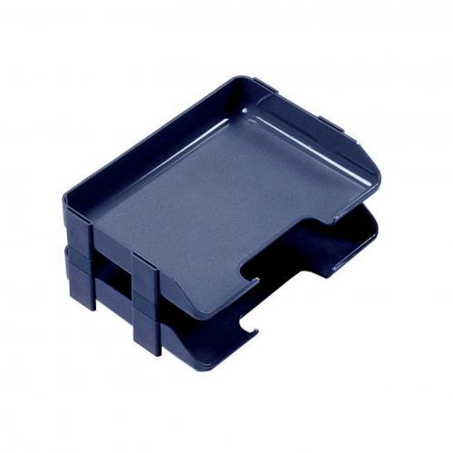 Rexel Agenda Classic Letter Tray Risers Charcoal Pack of 5 (25224)
