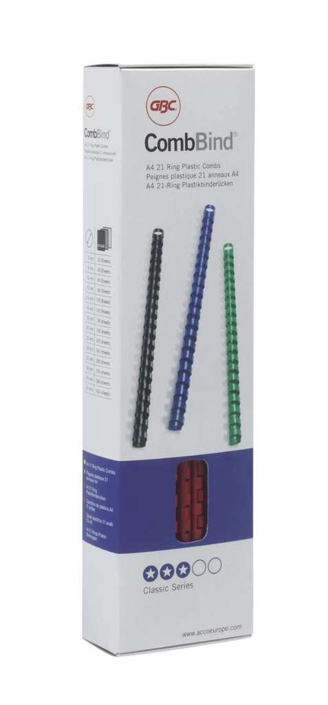 GBC CombBind™ Plastic Binding Combs A4 6mm Black Pack of 100 (4028173)