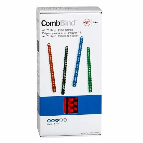 GBC CombBind™ Plastic Binding Combs A4 6mm Red Pack of 100 (45510)