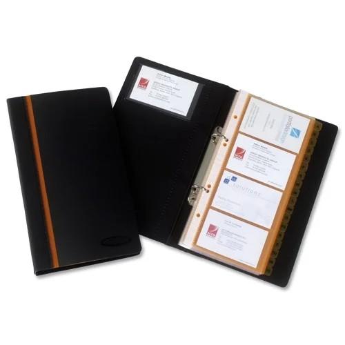 Rexel Professional Business Card Book Black 128 Card Capacity (2101131)