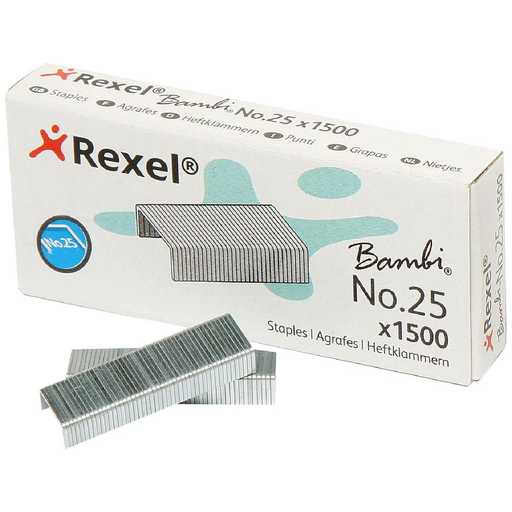 Rexel Bambi No. 25 Staples – Pack of 1,500 (05020)