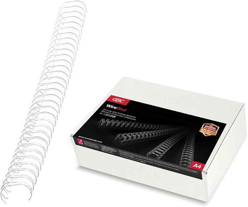 Rexel 34-Loop Wire Binding Wires A4 14mm White Pack of 100 (RG810970)