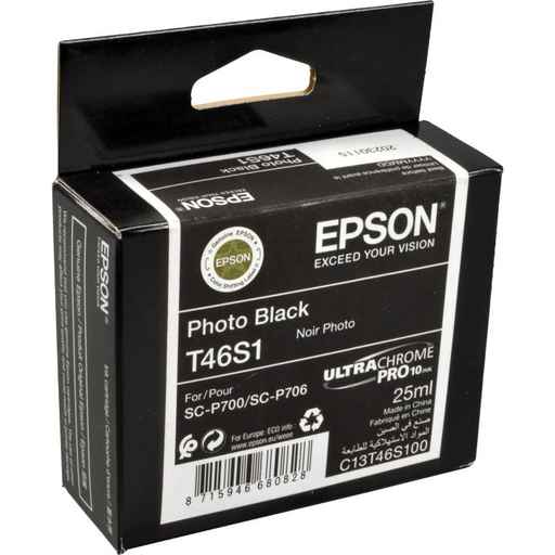 Epson T46S1 UltraChrome PRO10 Photo Black Ink Cartridge, 25 ml (C13T46S100) (84439990)