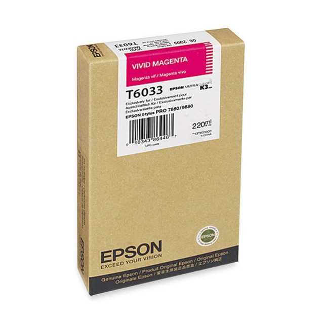 Epson T603300 UltraChrome K3 Vivid Magenta Ink Cartridge, 220 ml (C13T603300)