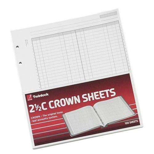 Twinlock Crown 2.5C Treble Cash Refill Sheets (75839)