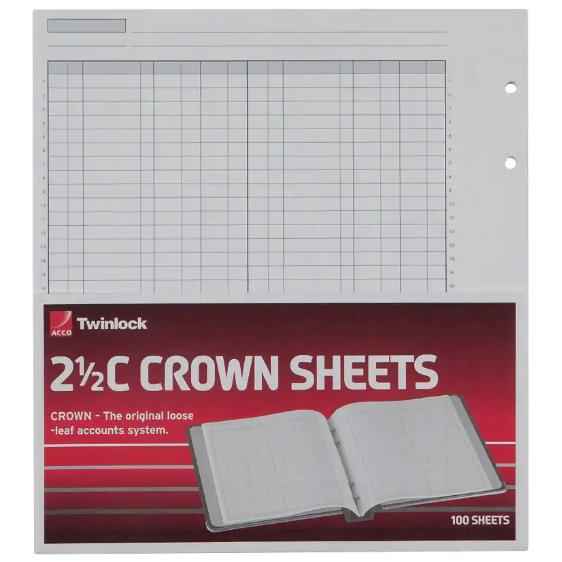 Twinlock Crown Treble Cash Refill Sheets F9 3C (75849)